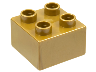 Lego Duplo kostka zlatá 2x2